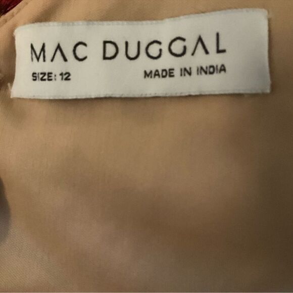 Mac Duggal 93547 Womens FLORAL PRINT SEQUINED PUFF SLEEVE GOWN - Picture 12 of 14